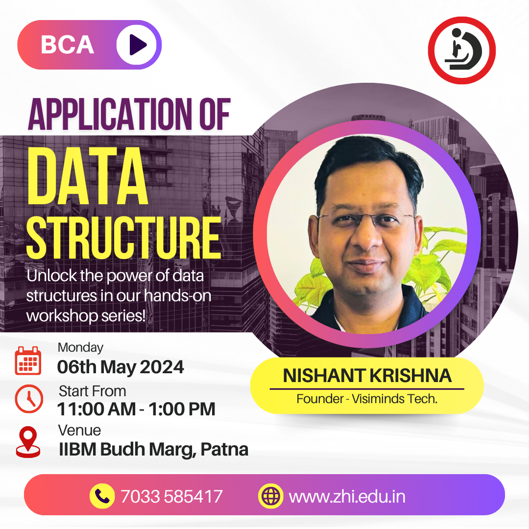 Application of Data Structure Workshop by Nishant Krishna Founder Visiminds Technologies Bangalore